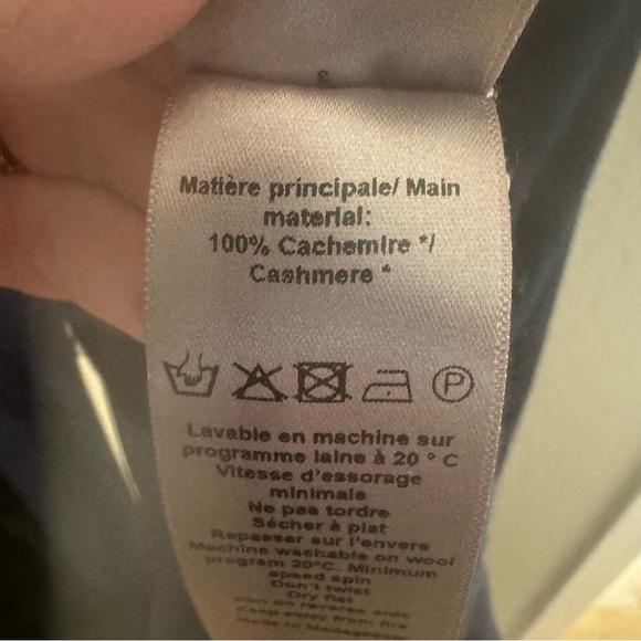 HP🎉 NWT ZADIG & VOLTAIRE Rona 100% Cashmere Long Cardigan Blue Belted Duster LG - Picture 13 of 14